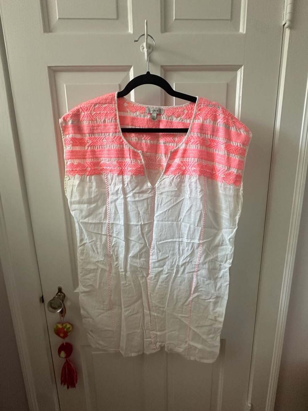 J. Crew Embroidered Pink Boho Tunic Swim Cover Up